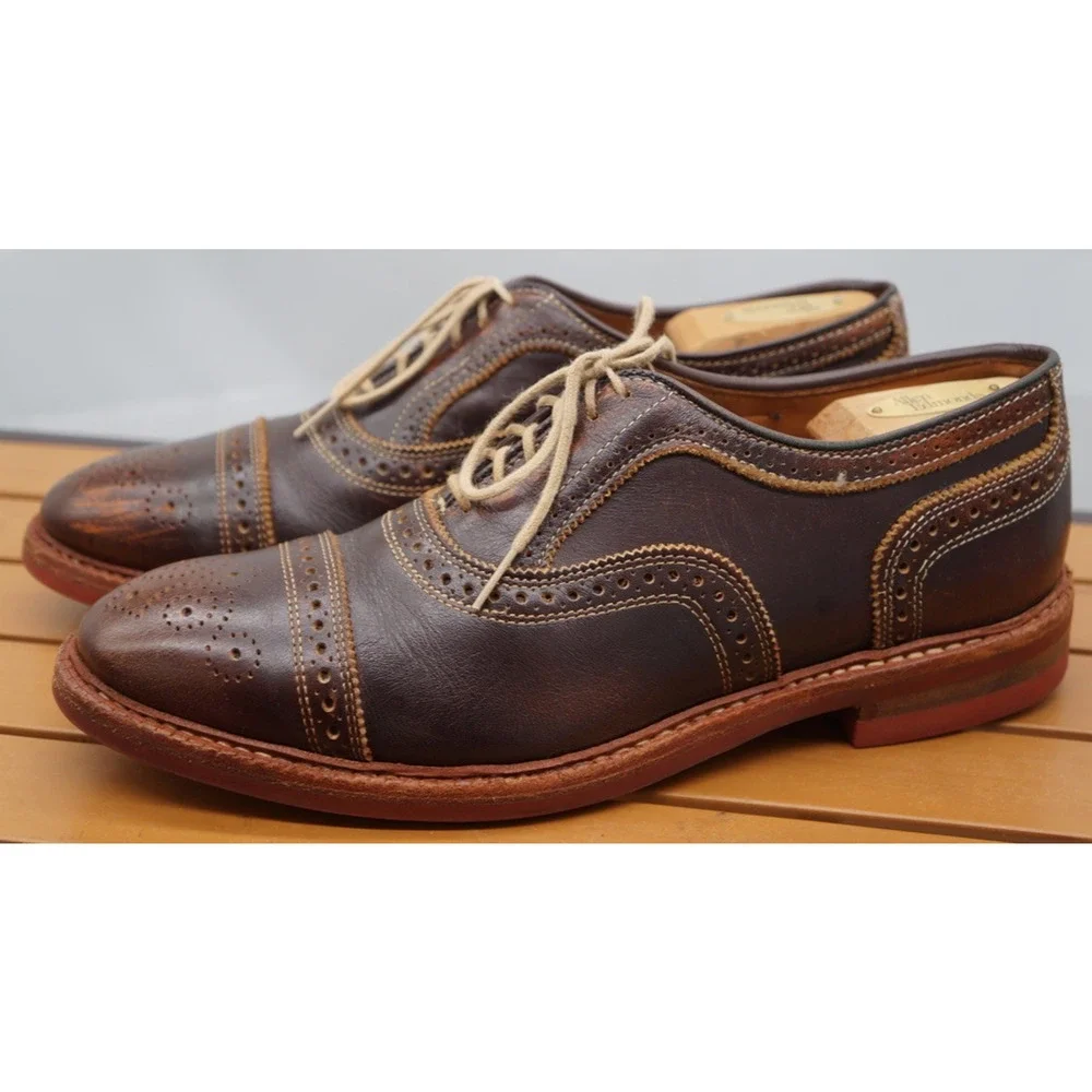 Allen Edmonds STRANDMOK Cap Toe Oxford Shoes w Dainite Rubber Sole Mens 10 D
